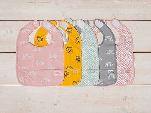 Jollein seilinukas Bib su kišene Rainbow Grey 2 vnt. 3 Jollein seilinukas Bib su kišene Rainbow Grey 2 vnt. 3