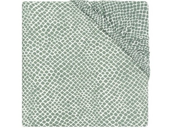 Jollein paklodė lopšiui / lovytei su guma Snake Ash Green 60x120 cm.