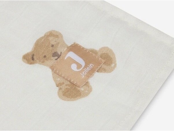 Комплект пелёнок Jollein из муслина 115х115 Teddy bear 2шт 1
