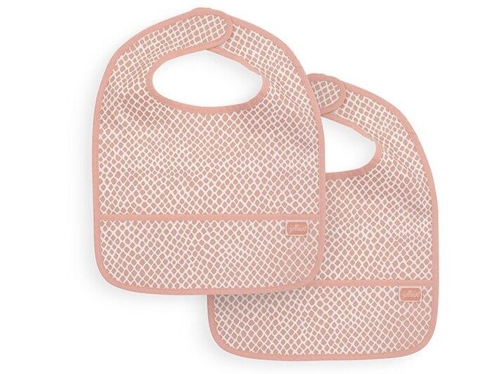Jollein seilinukas Bib su kišene  Snake Pale Pink 2 vnt.