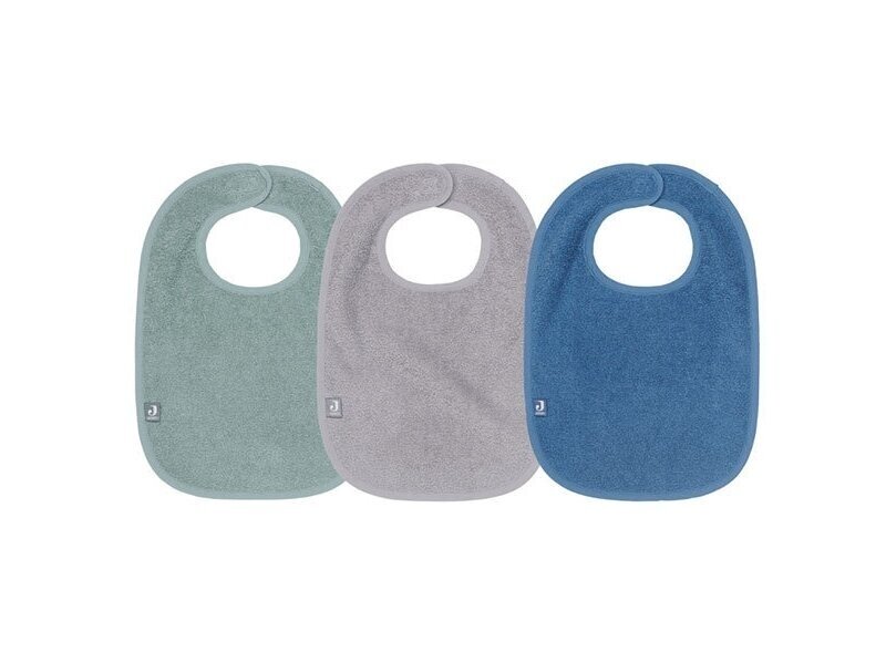 Комплект нагрудников Jollein Terry ash green/storm grey/jeans blue 3 шт Комплект нагрудников Jollein Terry ash green/storm grey/jeans blue 3 шт