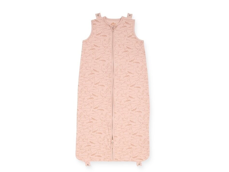Jollein kūdikio miegmaišis 4-sezonai Whales pale pink 110cm. 2