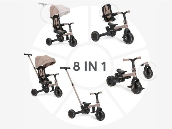 KikkaBoo triratukas 8in1 Aluma Beige 2
