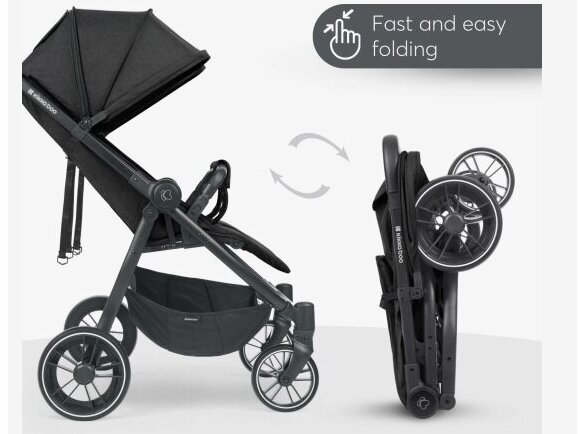KikkaBoo sportinis vežimėlis dvynukams ir pametinukams Happy 2 Light Grey 3