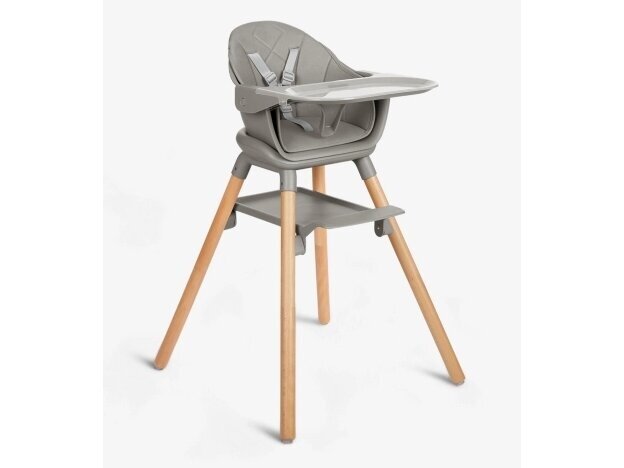 KikkaBoo Woody maitinimo kėdutė 6in1 Grey