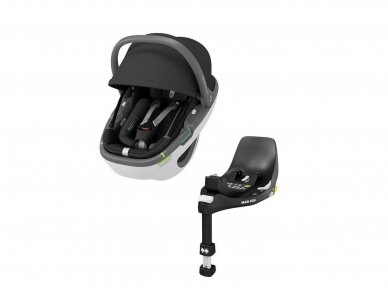 Maxi-Cosi Coral 360 automobilinė kėdutė + FamilyFix 360 Bazė - Essential Black 0-13 kg
