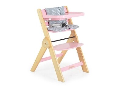 Cangaroo Wooden high chair Caramel Pink Cangaroo Wooden high chair Caramel Pink