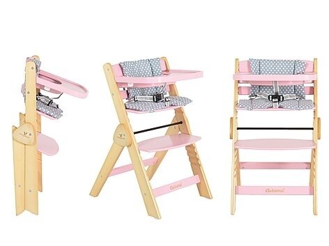 Cangaroo Wooden high chair Caramel Pink 4 Cangaroo Wooden high chair Caramel Pink 4