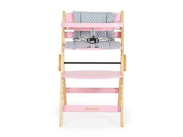 Cangaroo Wooden high chair Caramel Pink 2