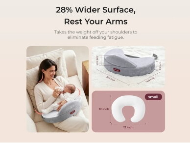 Momcozy MaxSupport ergonomiška maitinimo pagalvė CozyPro Gray(Memory Foam) 4 Momcozy MaxSupport ergonomiška maitinimo pagalvė CozyPro Gray(Memory Foam) 4