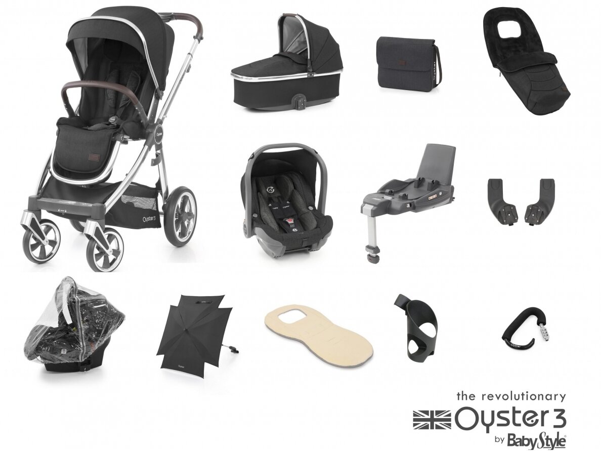 OYSTER 3 STROLLER SET 12IN1 CAVIAR/MIRROR OYSTER 3 STROLLER SET 12IN1 CAVIAR/MIRROR