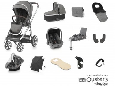 OYSTER 3 STROLLER SET 12IN1 MERCURY/MIRROR
