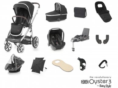 OYSTER 3 STROLLER SET 12IN1 CAVIAR/MIRROR OYSTER 3 STROLLER SET 12IN1 CAVIAR/MIRROR