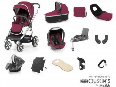 OYSTER 3 STROLLER SET 12IN1 CHERRY/MIRROR OYSTER 3 STROLLER SET 12IN1 CHERRY/MIRROR