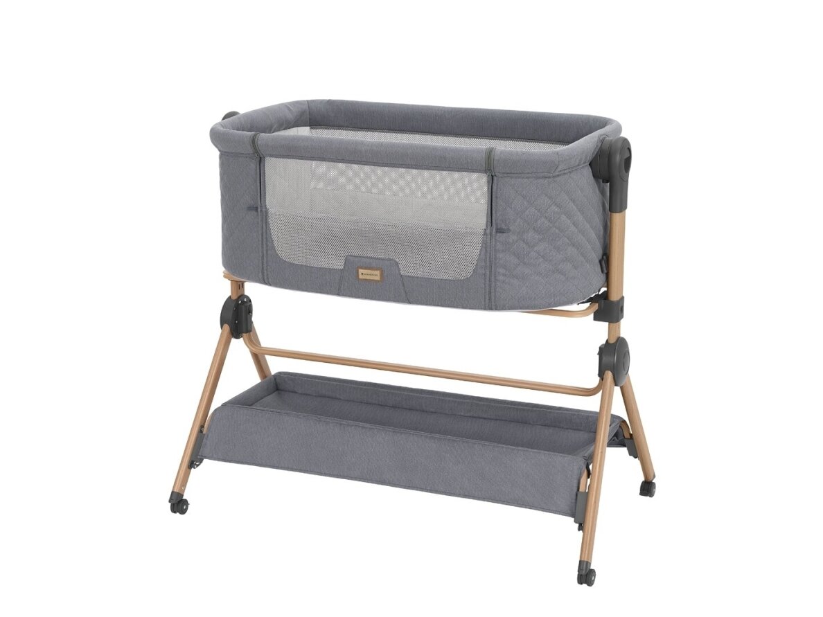 Sleat Me Grey 2in1 Kikkaboo Bedside crib + Highchair 2