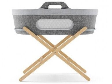 SnuzBaskit Dark Grey Moses Basket & Natural Stand SnuzBaskit Dark Grey Moses Basket & Natural Stand