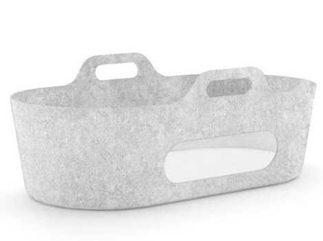 SnuzBaskit Light Grey Moses Basket & Dove Stand 1