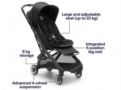 Bugaboo stroller Butterfly Midnight Black/Midnight Black/Black frame 8 Bugaboo stroller Butterfly Midnight Black/Midnight Black/Black frame 8