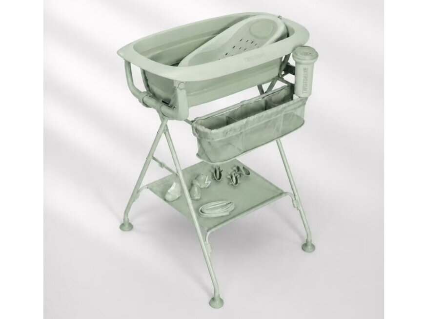 Luxury Bath Kit Sage- Foldable baby bathtub with bath stand