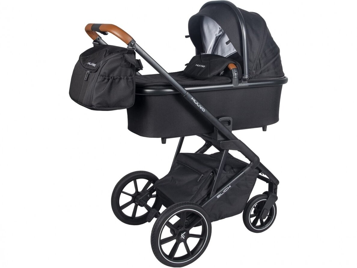 Universalus vežimėlio komplektas 2in1 Muuvo SLICK Black XL lopšys 4 Universalus vežimėlio komplektas 2in1 Muuvo SLICK Black XL lopšys 4