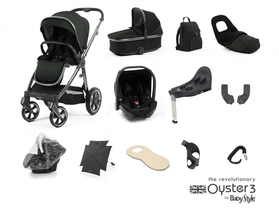 UNIVERSALUS VEŽIMĖLIS OYSTER 3 Black Olive 12in1 UNIVERSALUS VEŽIMĖLIS OYSTER 3 Black Olive 12in1