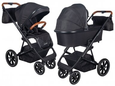 Universalus vežimėlio komplektas 2in1 Muuvo SLICK Black XL lopšys Universalus vežimėlio komplektas 2in1 Muuvo SLICK Black XL lopšys
