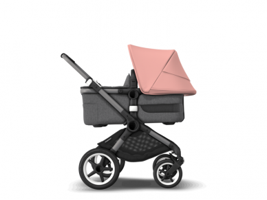 Universalus vežimėlio komplektas 2in1 Bugaboo Fox 3 Morning pink/grey melange/graphite važiuoklė 2