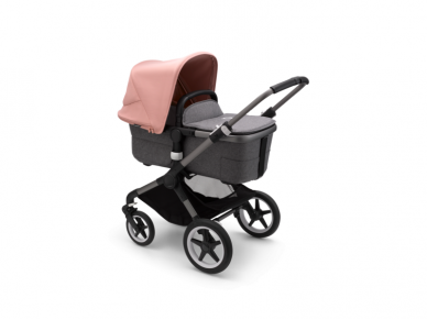 Universalus vežimėlio komplektas 2in1 Bugaboo Fox 3 Morning pink/grey melange/graphite važiuoklė 1