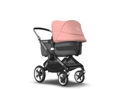 Universalus vežimėlio komplektas 2in1 Bugaboo Fox 3 Morning pink/grey melange/graphite važiuoklė 3