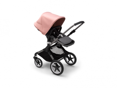 Universalus vežimėlio komplektas 2in1 Bugaboo Fox 3 Morning pink/grey melange/graphite važiuoklė 6