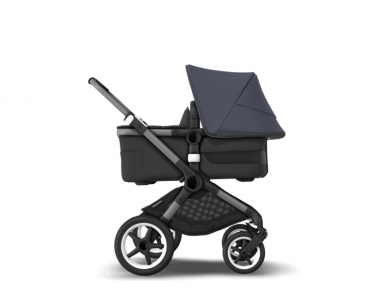 Universalus vežimėlio komplektas 2in1 Bugaboo Fox 3 Stormy blue/midnight black/graphite važiuoklė 3
