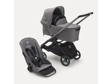 Universalus vežimėlio komplektas Bugaboo Dragonfly 2in1 Grey melange/ grey melange/ graphite frame Universalus vežimėlio komplektas Bugaboo Dragonfly 2in1 Grey melange/ grey melange/ graphite frame