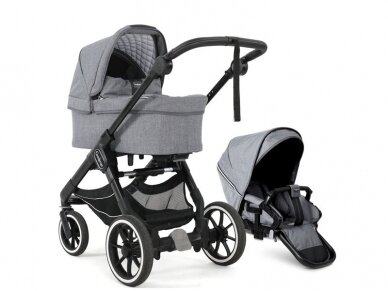 Universalus vežimėlio komplektas Emmaljunga NXT 90F Duo 2 in 1 Lounge Grey/Black važiuoklė