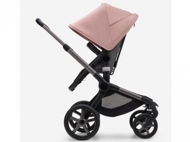 Universalus vežimėlis Bugaboo Fox 5 Morning pink/grey melange/ graphite frame 2in1 2