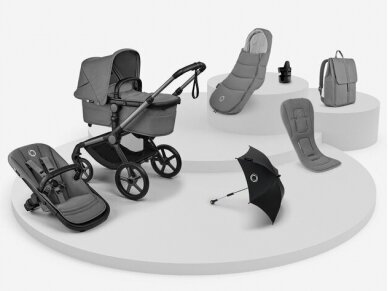 Универсальная коляска Bugaboo Fox 5 Renew Heritage black/Heritage black/black frame 7in1 15