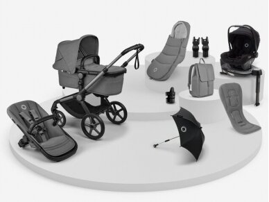 Универсальная коляска Bugaboo Fox 5 Renew Misty white/heritage black/black frame 10in1 17