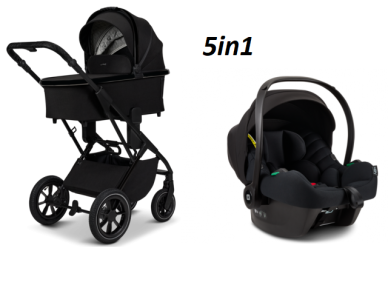 Universal stroller Moon Piu 5in1 Onyx Universal stroller Moon Piu 5in1 Onyx