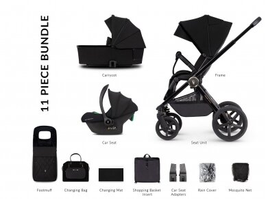 Universal stroller Venicci Tinum Upline 3in1 All Black Pram 6