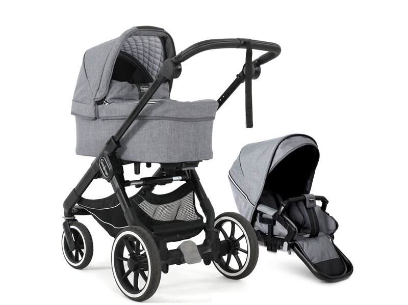 Universalus vežimėlio komplektas Emmaljunga NXT 90F Duo 2 in 1 Lounge Grey/Black važiuoklė