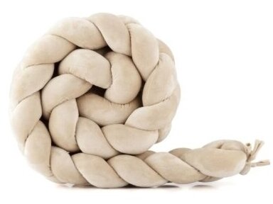 Waldin veliūrinės lovyčių grotelių apsaugos 210cm Beige Waldin veliūrinės lovyčių grotelių apsaugos 210cm Beige