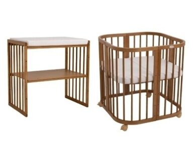 Waldin 7in1 lovytė su čiužinuku Vintage 1 Waldin 7in1 lovytė su čiužinuku Vintage 1