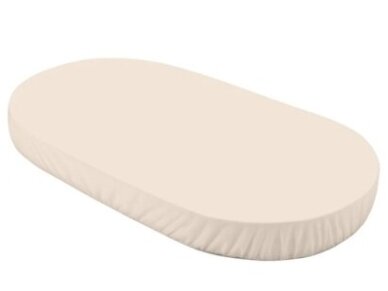 Waldin ekologiškos medvilnės paklodės 73x124 Oval lovytėms Beige Waldin ekologiškos medvilnės paklodės 73x124 Oval lovytėms Beige