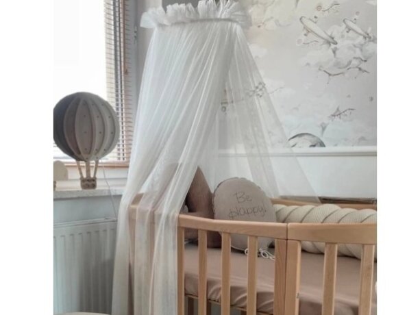 Waldin lovytės baldakimas 155cm su stovu Beige 2 Waldin lovytės baldakimas 155cm su stovu Beige 2